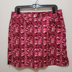 Chic Pink, White & Black Patterned Golf Skort